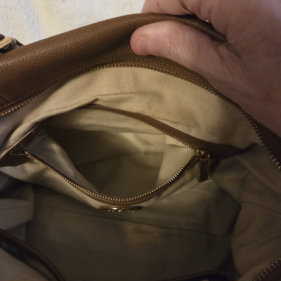 Tory Burch Brown Leather Satchel With Crossbody Strap In Excellent Condition EUC - Picture 12 of 16
